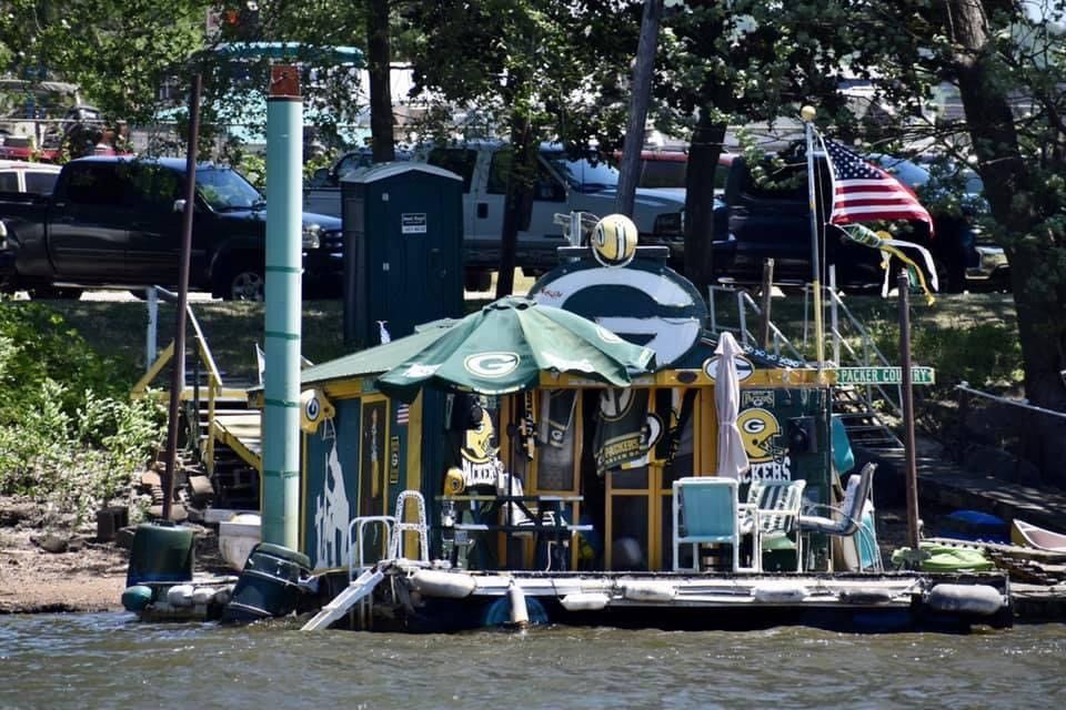 Dennis Myers' Packers' boat house